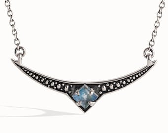 Crescent Moon Phase Necklace Moonstone Sterling Silver Charm Boho Celestial Jewelry  Gift for Her - FPE018