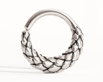 Septum Ring Nasenring Drachen Körper Schmuck Sterling Silber Boho Mode indischen Stil 14g 16g Geschenk für sie - BSE040
