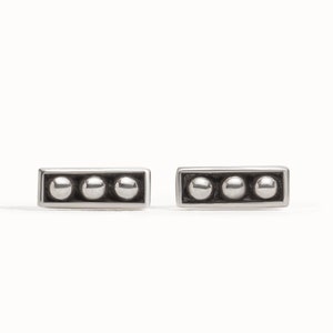 Silver Stud Earrings Sterling Silver Square Earrings Bohemian Jewelry Gift for Her CST003 image 3