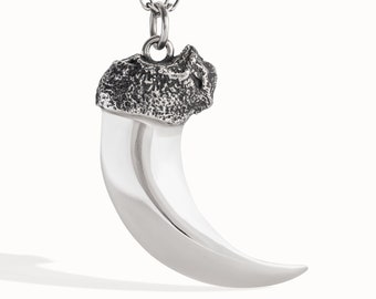 Sterling Silber 925 Bärenkralle Halskette Schmuck Talon Anhänger mit Handgefertigten Boho Schmuck Geschenk für Ihn - FPE010