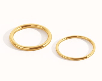 Minimaler Stapelring in Gold und Silber • Schlichter Ring • Minimalistischer Ring • Midi Ring • Geschenk für Sie • Muttertagsgeschenk - FRI019
