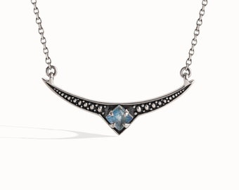 Crescent Moon Phase Necklace Moonstone Sterling Silver Charm Boho Celestial Jewelry  Gift for Her - FPE018