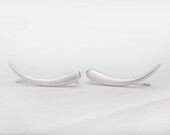 Minimalist 925 Sterling Silver Earrings Bar Earrings Ear Cuff Crescent Moon Ear Crawler Boho Ear Sweep Jewelry Gift 14K Gold - FES007