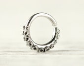 Octopus Tentacle Septum Ring Nose Ring Body Jewelry Sterling Silver Bohemian Fashion Indian Style 14g 16g 18g - SE035R