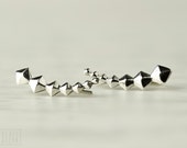 Sterling Silver Ear Cuff Pyramid Minimalist Ear Sweep 925 Earrings Ear Crawler Fashion Jewelry 14K Gold - FES010
