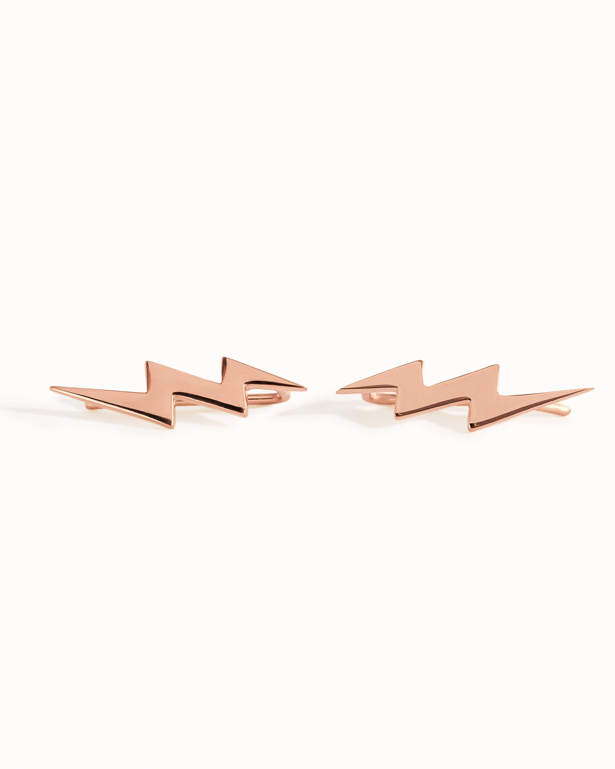 Bolt Earring Ear Climber 925 Sterling Silver Ear Cuff Lightning 14K Ear Crawler Chic Fashion Earrings Modern Jewelry Gift - FES009