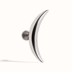 Cartilage Earring Crescent Moon Helix Earring 20G 18G 16G Sterling Silver Minimalist Stud Piercing Dainty Jewelry Ear Cuff Earring - CRT001 image 2