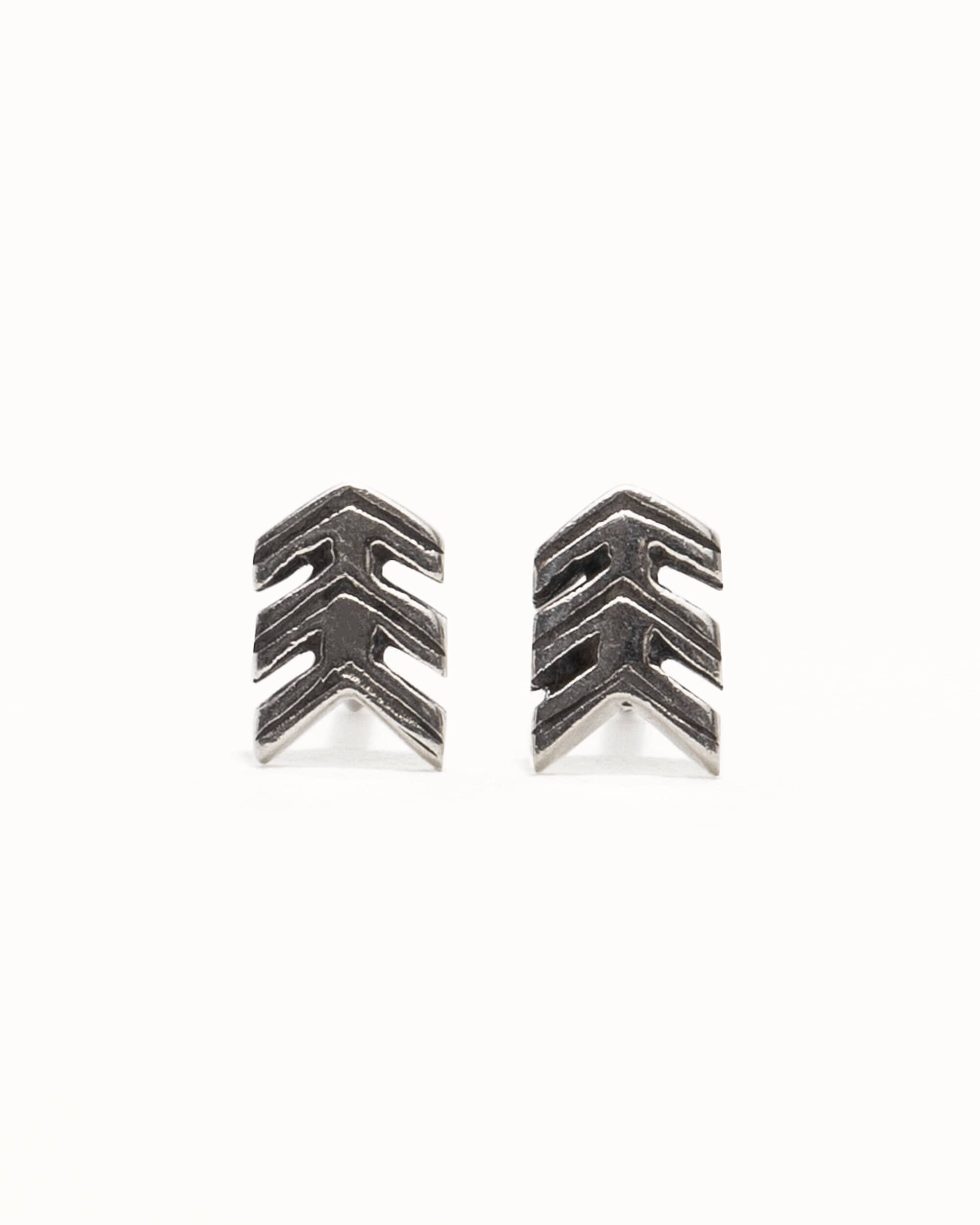 Triangle Arrows Stud Earrings Sterling Silver Earrings Chevron