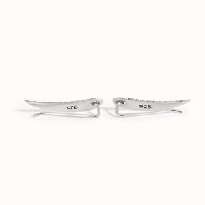 Plume d'oreille grimpeur en argent sterling, manchette d'oreille Boho, boucles d'oreilles, boucles d'oreilles en argent, bijoux modernes, cadeau pour elle, cadeau pour elle, FES018 image 9