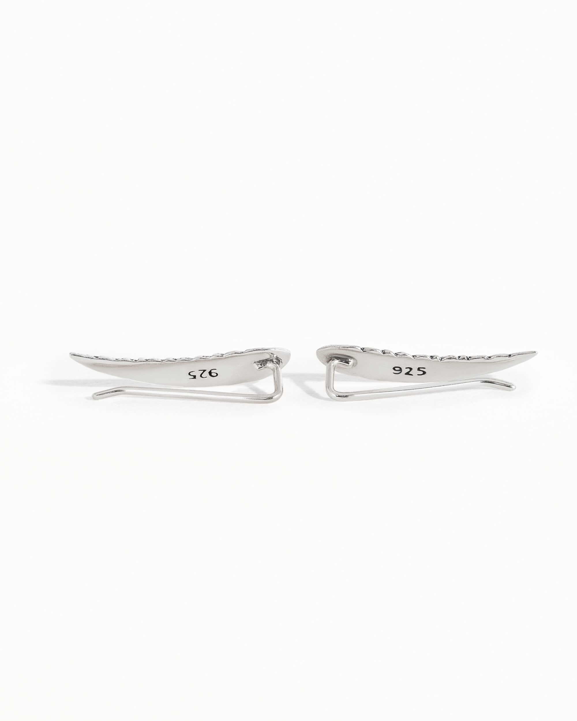 Feather Ear Climber Earrings Boho Sterling Silver Ear Cuff Feather Gold Plated Ear Climber Earrings Bohemian Jewelry - FES018