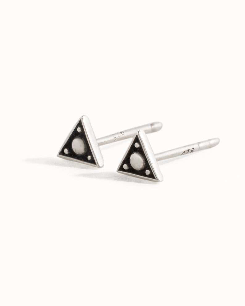 Pendientes de plata de ley con forma de triángulo, pendientes de oreja, regalo de joyería moderna para ella JKT007SSO imagen 7