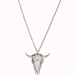 Buffalo Skull Necklace Jewelry Skull Charm Pendant with Chain Gothic Boho Statement Necklace Gift for Her FPE008 image 7