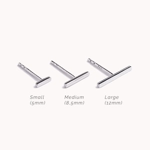 Bar Stud Oorbellen Square Bar Stud Oorbellen Minimalistische Bar Stud Oorbellen Zilveren kleine oorbellen Alledaagse sieraden Tiny Earring CST012 3 Pieces (S+M+L)