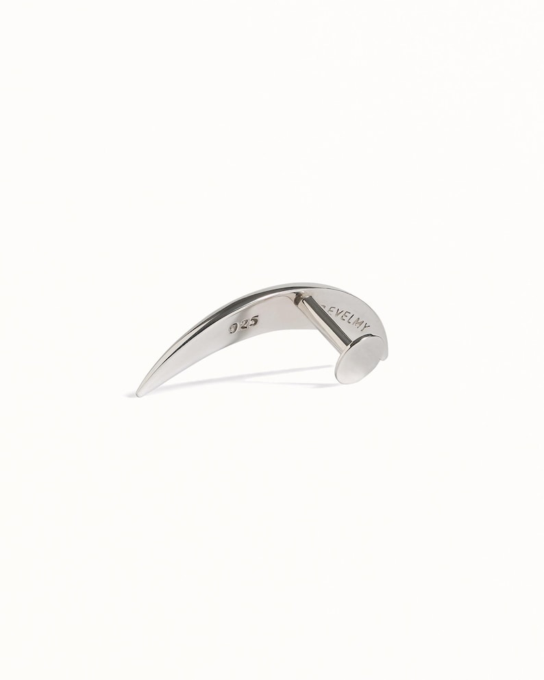 Cartilage Earring Crescent Moon Helix Earring 20G 18G 16G Sterling Silver Minimalist Stud Piercing Dainty Jewelry Ear Cuff Earring - CRT001 image 5
