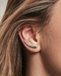 Minimalist Ear Climber Earrings • Silver & Gold Crescent Moon Shine Ear Crawler Earrings • Modern Ear Cuff Jewelry Gift - FES007 product logo