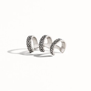 Orecchini a polsino in argento sterling Orecchini aztechi malocchio Chevron Ear Wrap Orecchini Boho Gioielli Regalo per lei ECU005 immagine 6