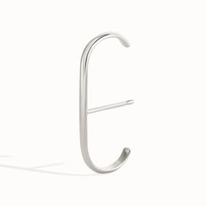 Orecchino minimalista a bretella in argento • Orecchino a clip geometrico moderno per lobo • Orecchino a perno placcato oro 24 carati, regalo semplice - CST027 Silver