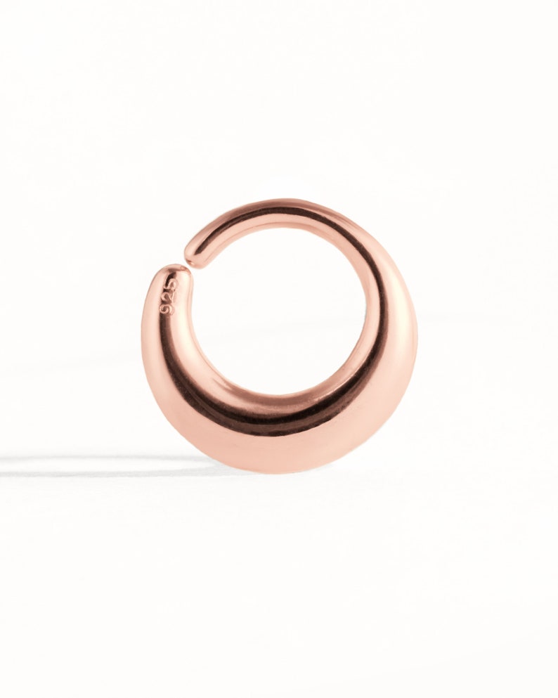 Minimalist Disc Septum Ring Modern Nose Ring Körperschmuck Sterling Silber und Gold Edgy Style 14g 16g Geschenk für Sie BSE046 Bild 6