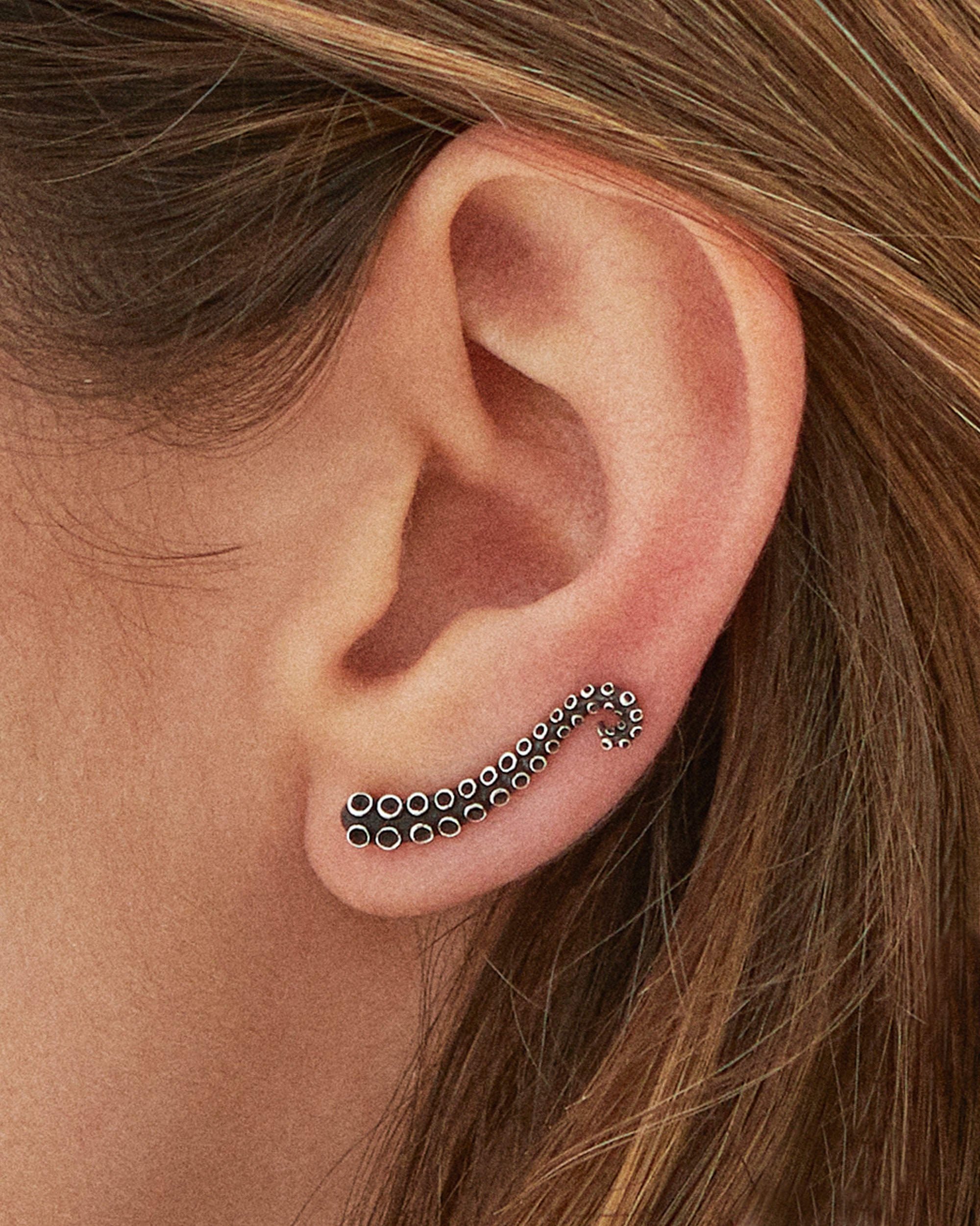 Octopus Ear Climber Earrings Sterling Silver 925 Ear Cuff Earrings Boho Jewelry Tentacle Ear Crawler Gift for Her Christmas Gift - FES001