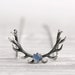 Deer Antler Moonstone Necklace Sterling Silver Statement Necklace Charm Horns Boho Jewelry Jewelry - FPE017 