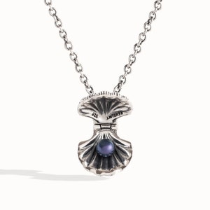 Perlenkette Handgemachte Silber Muschel Muschel Halskette Perle in Oyster Anhänger Ozeanischen Nautischen Charme Silber Halskette Geschenk für Sie FPE036 Bild 5