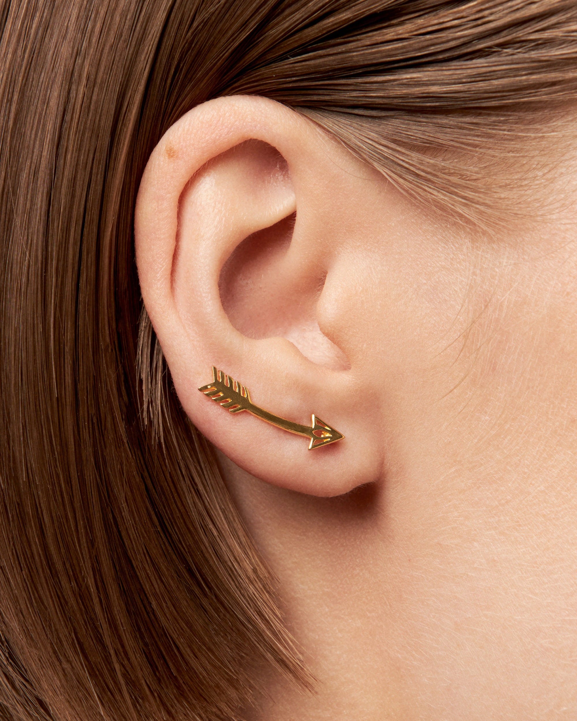 Arrow Earrings Sterling Silver Ear Climber American Native Ear Crawler Earrings Boho Ear Cuff 925 Silver Jewelry Gift Bohemian 14K - FES019