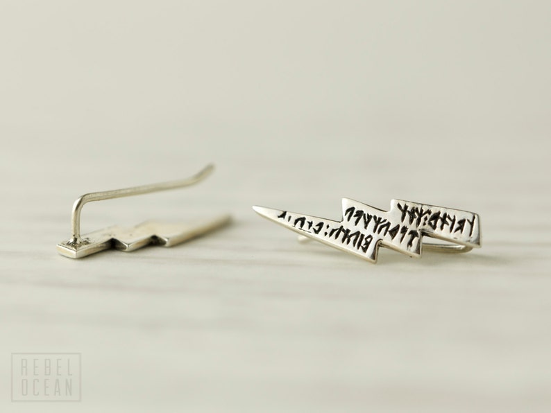 Sterling Silver Ear Cuff Moon Dots Ear Sweep Pin Earrings Boho Jewelry FES004SSO