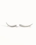 Silver Ear Climber Minimalist Earrings Crescent Moon Sterling Shine Ear Cuff Earrings Modern Jewelry Gift 14K Ear Wrap - FES007