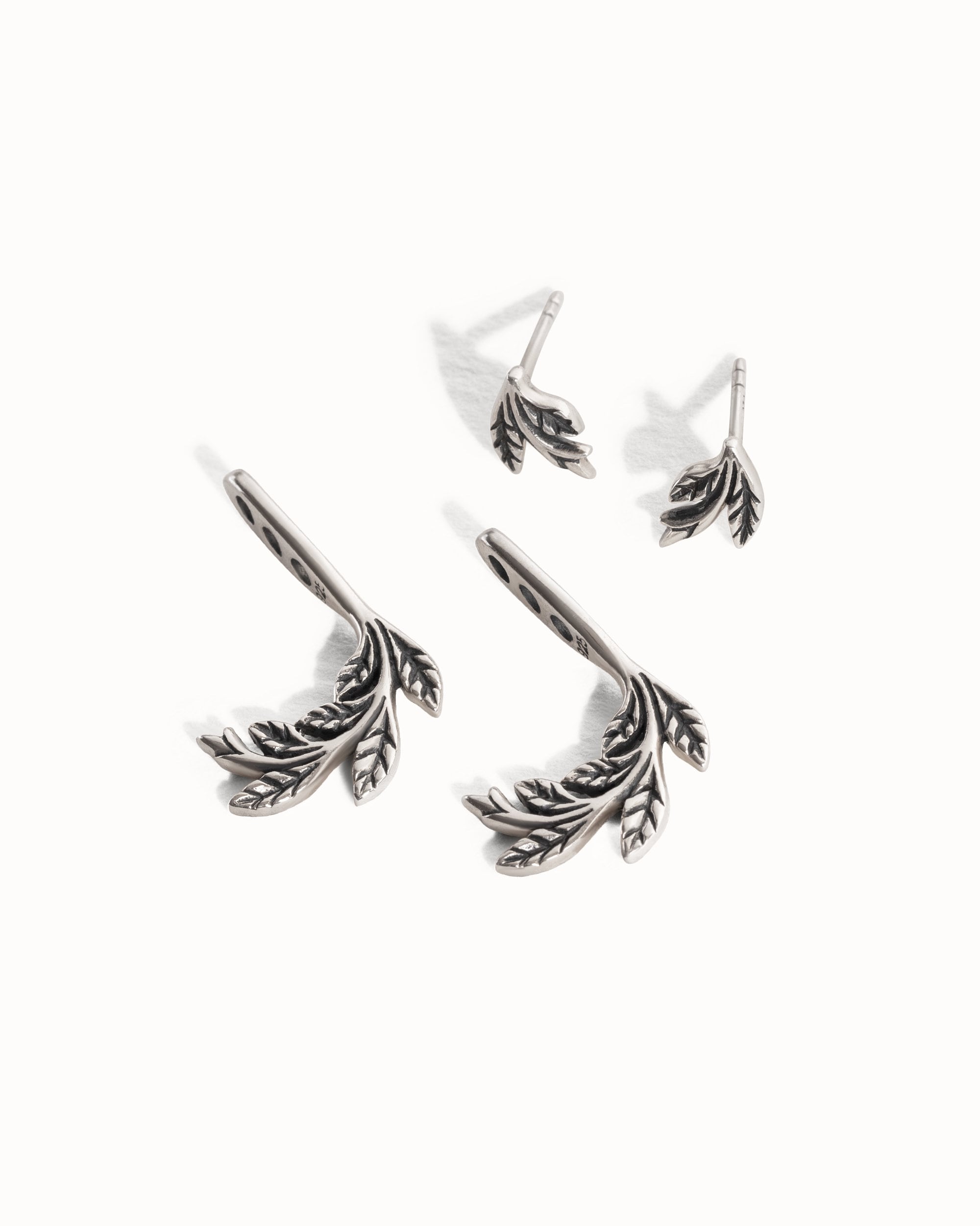 Leaf & Flower Earrings Ear Jacket · Dark Naturalism Ear Cuff Earrings · Flower Dangle Earrings · Lotus Flower Jewelry  Gift for Her - JKT005