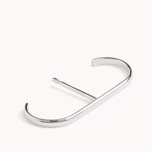 Suspender Earring Minimalist Silver Earring Modern Geometric Ear Lobe Cuff Earring 14k Gold Filled Stud Bar Earring Simple Gift CST027 Sterling Silver 925