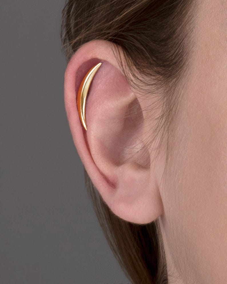 Cartilage Earring Crescent Moon Helix Earring 20G 18G 16G Sterling Silver Minimalist Stud Piercing Dainty Jewelry Ear Cuff Earring - CRT001 image 7