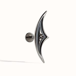 Gothic Hidden Helix Örhänge • Brosk Helix Piercing 18G 16G • Mörkt Silver Smycken • Gotiska Smycken Punk Tatuering Medeltida Örhänge • CRT021 B bild 7