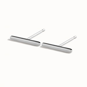 Aretes con barra Aretes con barra cuadrada Aretes con barra minimalista Aretes pequeños de plata Aretes diminutos de joyería cotidiana CST012 1 Pair Large Bars