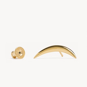 Cartilage Earring Crescent Moon Helix Earring 20G 18G 16G Sterling Silver Minimalist Stud Piercing Dainty Jewelry Ear Cuff Earring CRT001 zdjęcie 7