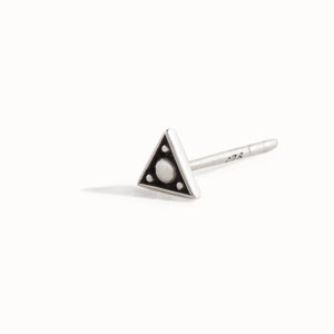 Tiny Triangle Sterling Silver Stud Earrings Edgy Modern Jewelry Earrings Gift for Her CST002 Single - 1 Earring