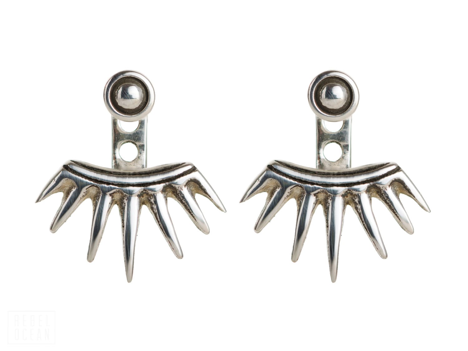 Sterling Silver Ear Jacket Earrings Sunshine Ear Cuff Earrings Boho Jewelry  Gift for Her Best Christmas Gift - JKT001