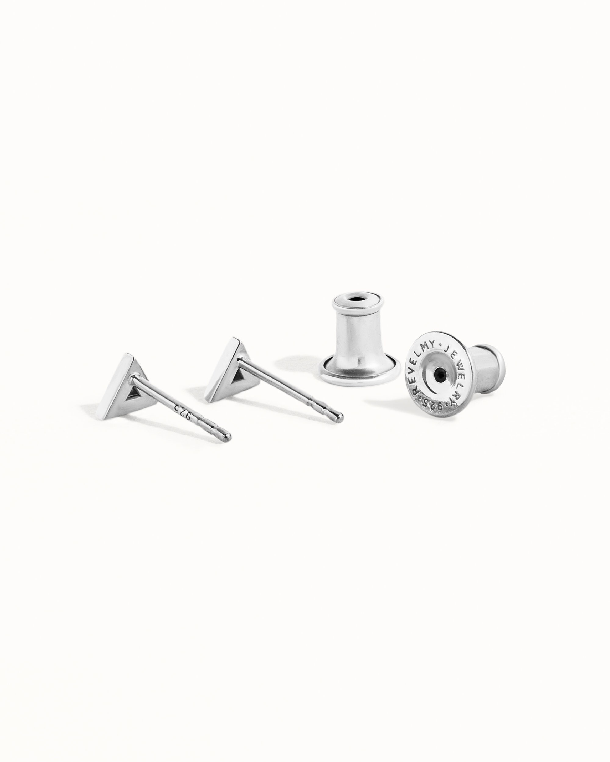 Minimalist Triangle Earrings Geometric Stud Earrings  Silver & Gold Earrings Dainty Tiny Stud Earrings Modern Style - CST014