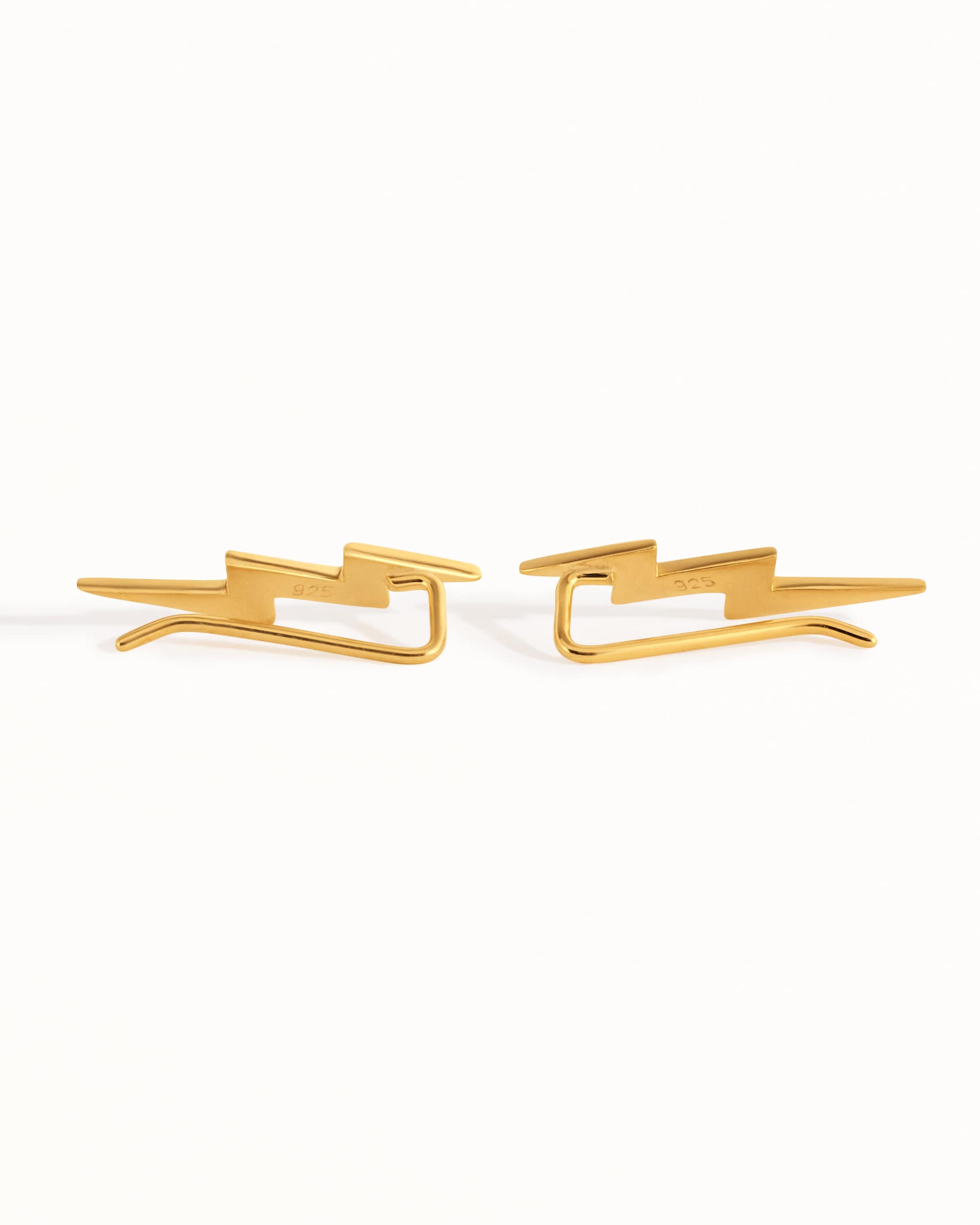 Bolt Earring Ear Climber 925 Sterling Silver Ear Cuff Lightning 14K Ear Crawler Chic Fashion Earrings Modern Jewelry Gift - FES009
