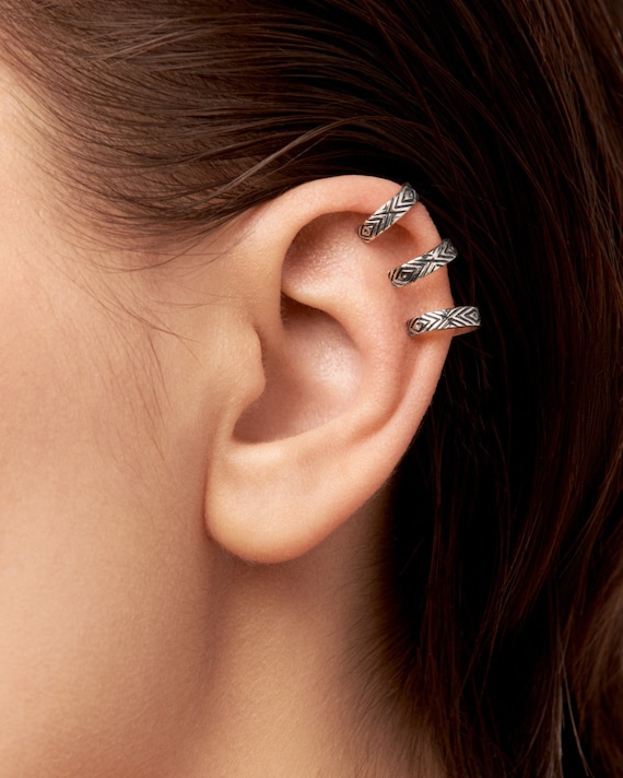 Sterling Silver Ear Cuff Earring Aztec Evil Eye Chevron Ear Wrap Earrings Boho Jewelry Gift for Her ECU005 Etsy Canada