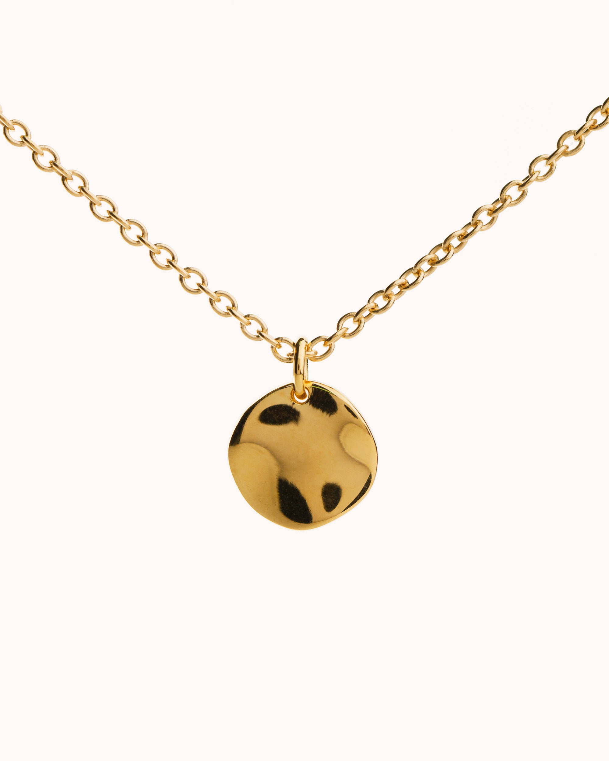 Gold Disc Necklace Silver Delicate Dainty Necklace Simple Etsy