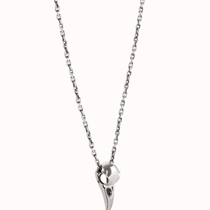 Silver Raven Skull Necklace Bird Skull Jewelry Raven Skull Gothic Pendant Goth & Steampunk Gift for Him Best Christmas Gift - FPE005 image 5