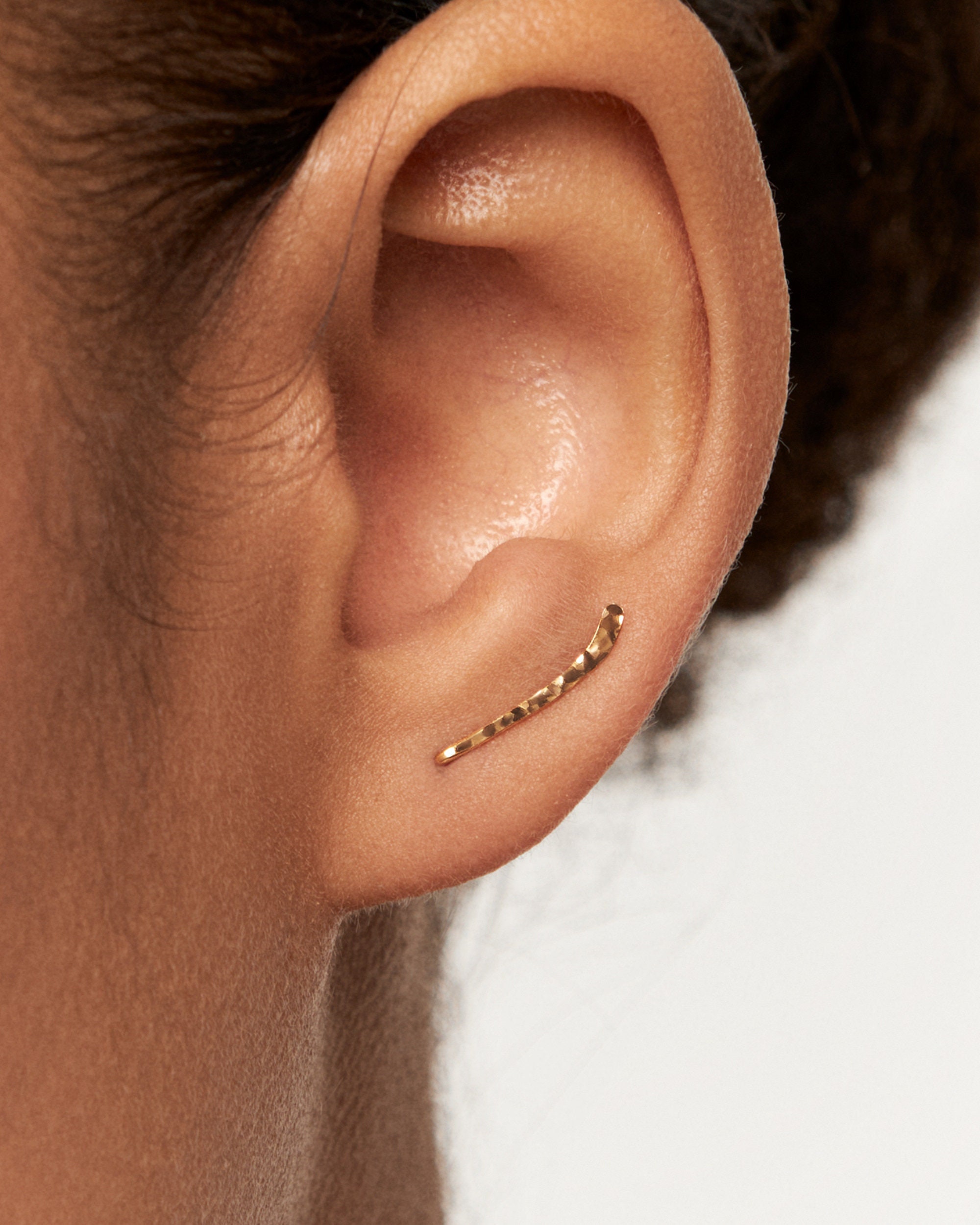 Ear Climber Earrings 14K Gold Filled Ear Crawler Sterling Silver Hammered Ear Cuff Minimalist Everyday Jewelry Modern Earrings - FES032/33