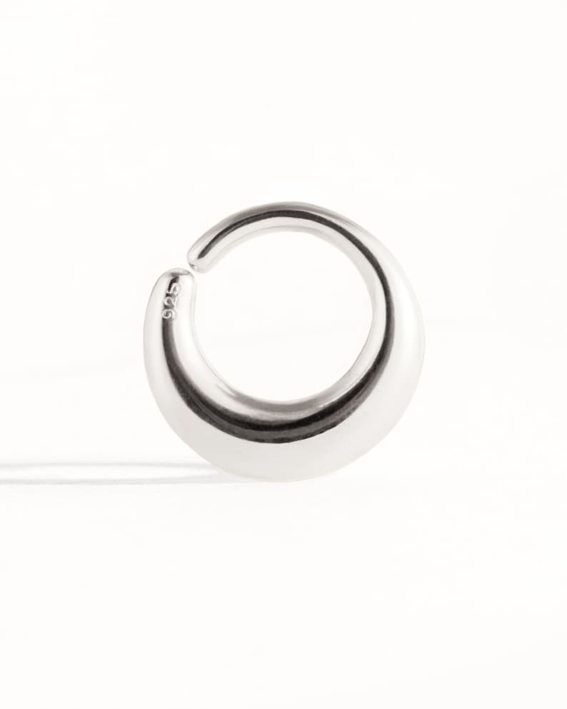 Minimalist Disc Septum Ring Modern Nose Ring Körperschmuck Sterling Silber und Gold Edgy Style 14g 16g Geschenk für Sie BSE046 Bild 1