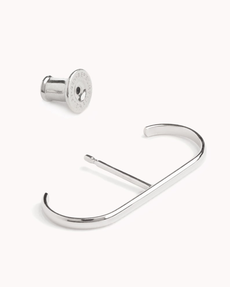 Boucle d'oreille porte-jarretelles Boucle d'oreille minimaliste en argent Boucle d'oreille géométrique moderne en lobe Couche d'oreille remplie d'or 14 carats Cadeau simple CST027 image 8