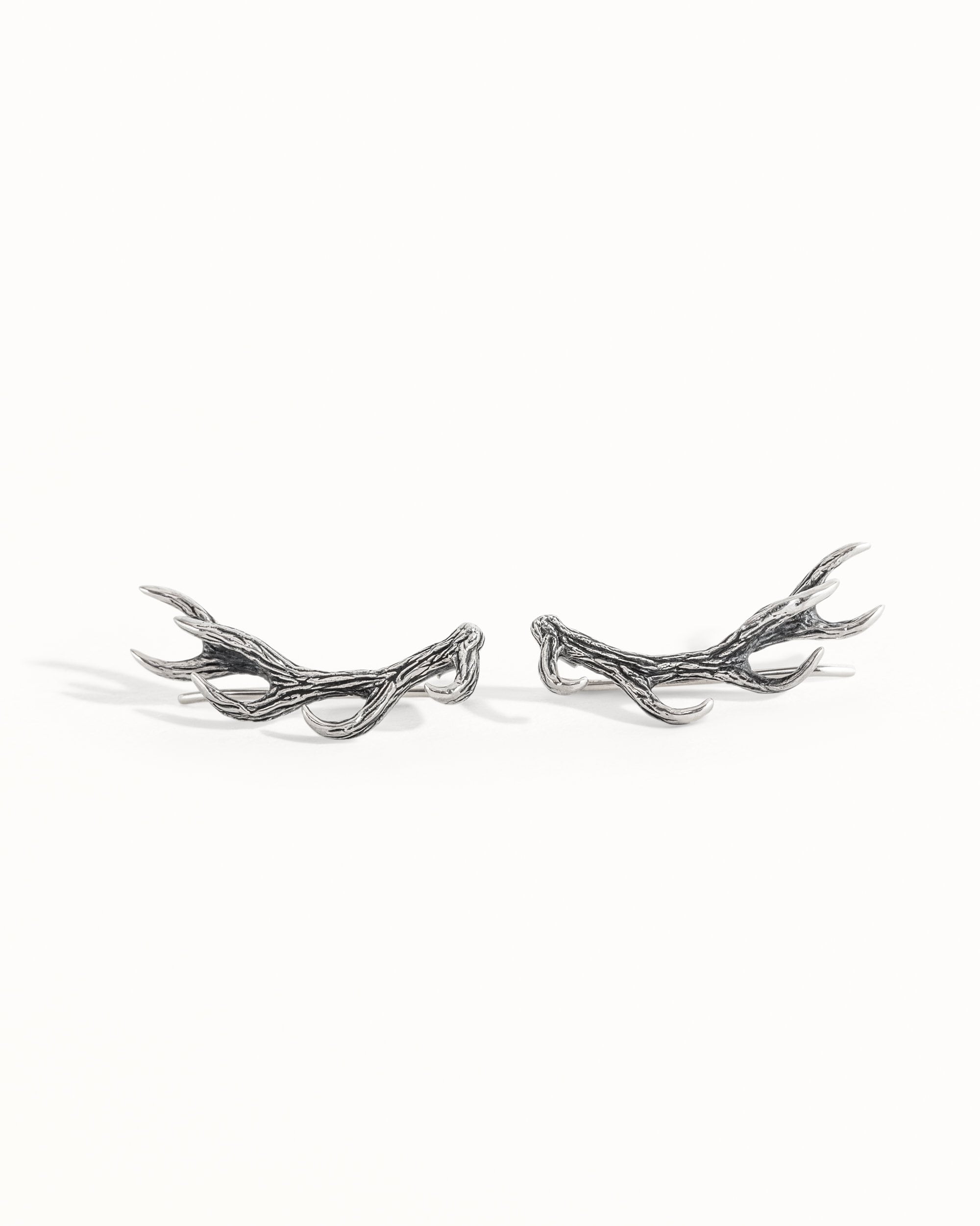 Sterling Silver Ear Cuff Earrings Antler Deer Earpin Boho Ear Crawler Wrap Earring Bohemian 925 Jewelry Gift Best Christmas Gift - FES006
