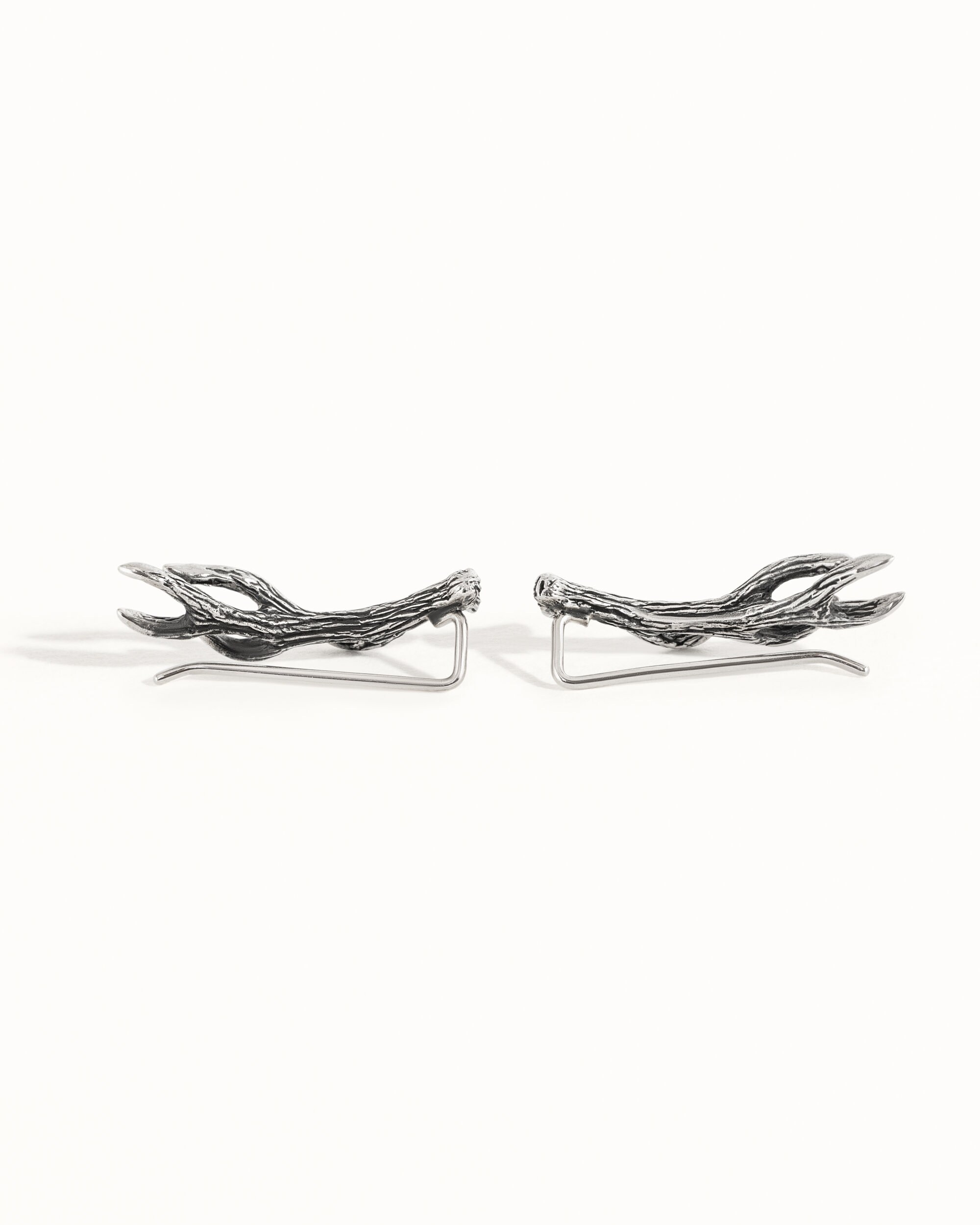 Sterling Silver Ear Cuff Earrings Antler Deer Earpin Boho Ear Crawler Wrap Earring Bohemian 925 Jewelry Gift Best Christmas Gift - FES006
