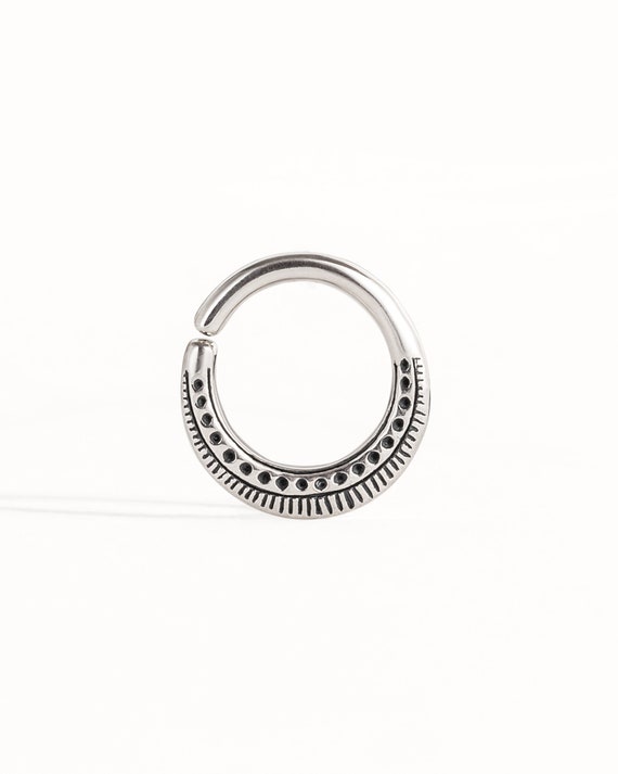 Septum Ring Nose Ring Body Jewelry Sterling Silver Bohemian - Etsy