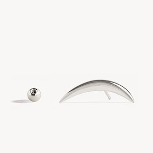 Cartilage Earring Crescent Moon Helix Earring 20G 18G 16G Sterling Silver Minimalist Stud Piercing Dainty Jewelry Ear Cuff Earring CRT001 image 9