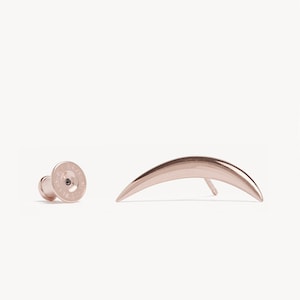 Cartilage Earring Crescent Moon Helix Earring 20G 18G 16G Sterling Silver Minimalist Stud Piercing Dainty Jewelry Ear Cuff Earring CRT001 zdjęcie 8