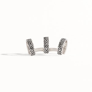 Sterling Silver Ear Cuff Earring Aztec Evil Eye Chevron Ear Wrap Earrings Boho Jewelry Gift for Her ECU005 image 4